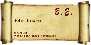 Bohn Endre névjegykártya